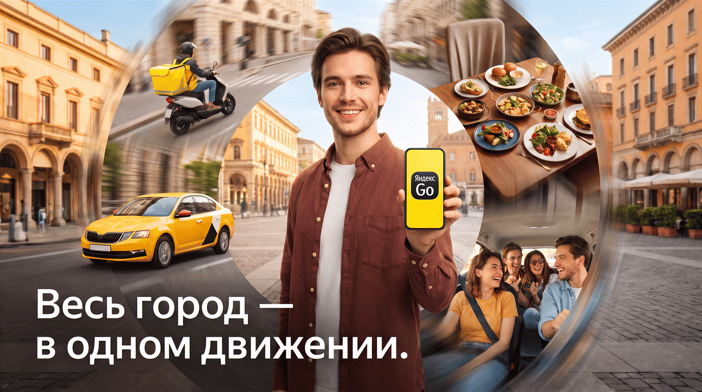 Рекламный креатив Яндекс Go